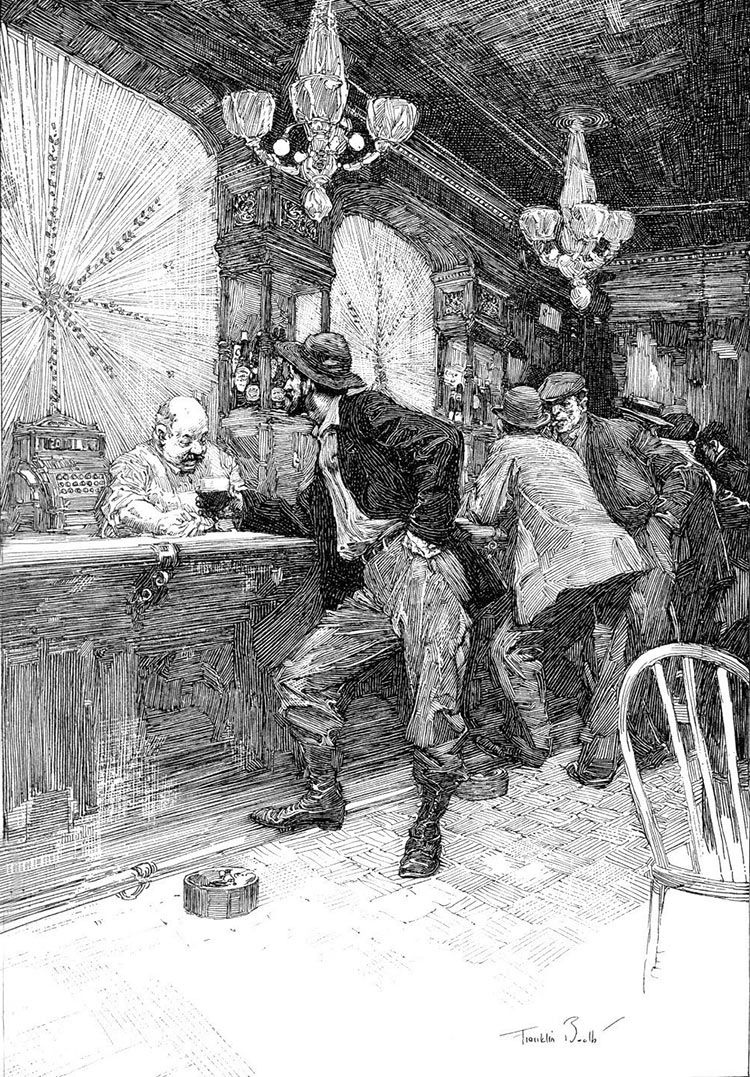 用钢笔画版画的人