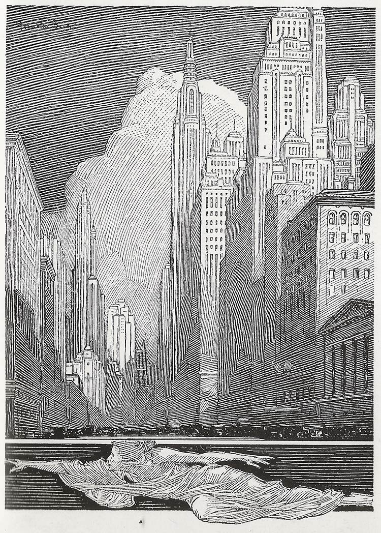 用钢笔画版画的人