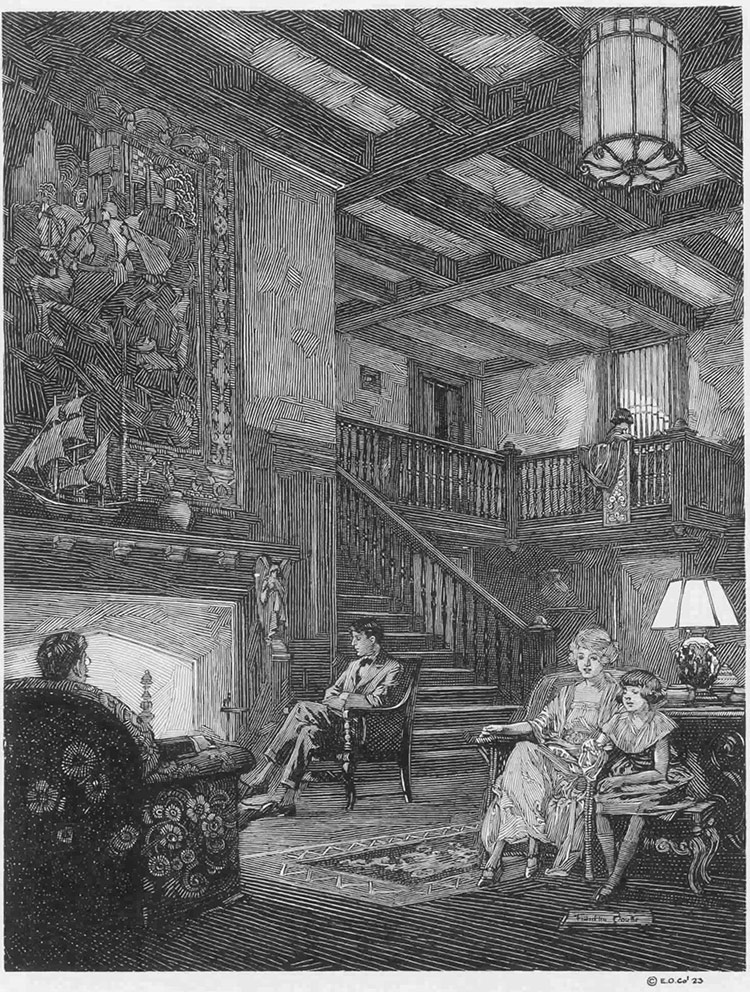 用钢笔画版画的人