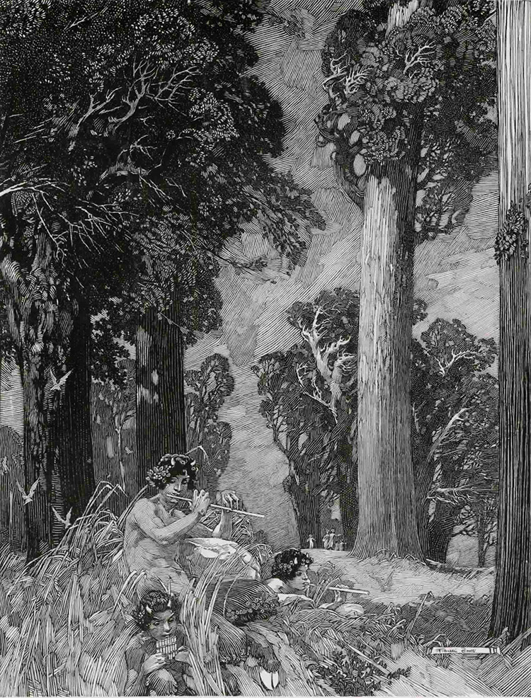 用钢笔画版画的人