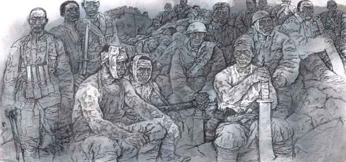 “烽火史诗——赵奇抗战题材绘画展”在合肥亚明艺术馆开幕