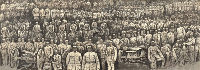 “烽火史诗——赵奇抗战题材绘画展”在合肥亚明艺术馆开幕