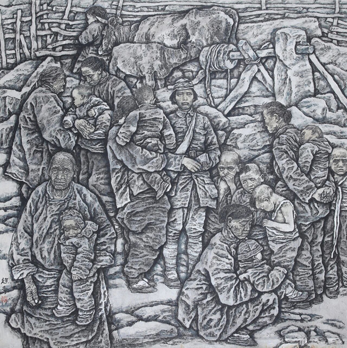 “烽火史诗——赵奇抗战题材绘画展”在合肥亚明艺术馆开幕